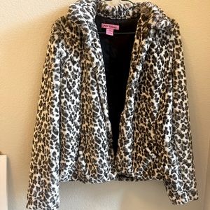 Betsey Johnson Faux Fur Leopard Coat